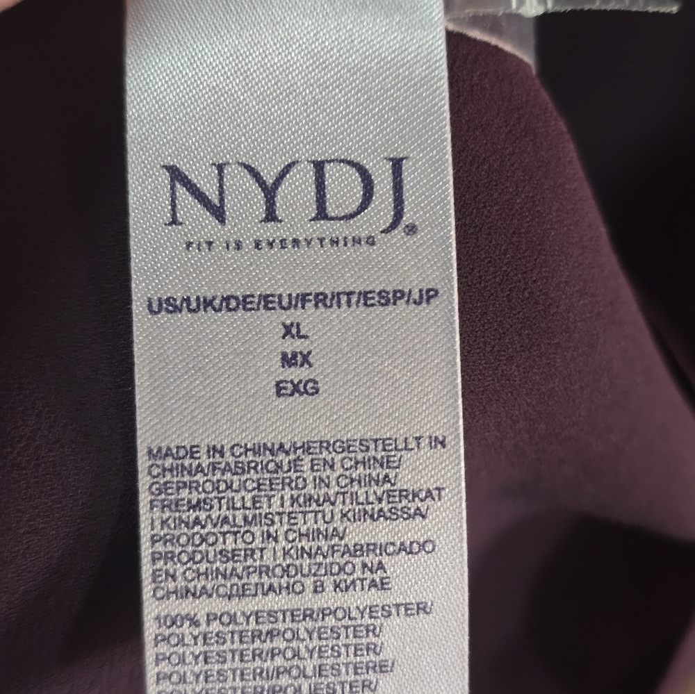 NYDJ Pleated Eggplant Blouse XL - Picture 5 of 7